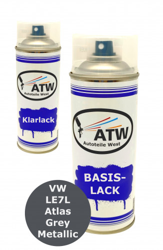 Autolack für VW LE7L Atlas Grey Metallic+400ml Klarlack Set